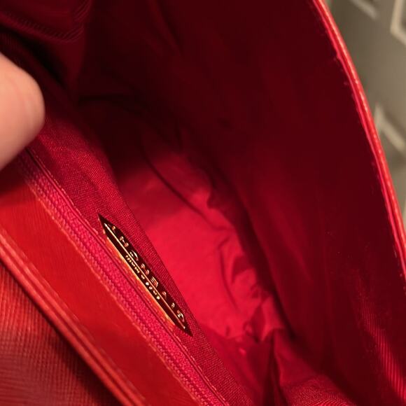 Authentic Givenchy Red Leather Crossbody Bag Twist Lock Gold Tone Hardware - Picture 12 of 14